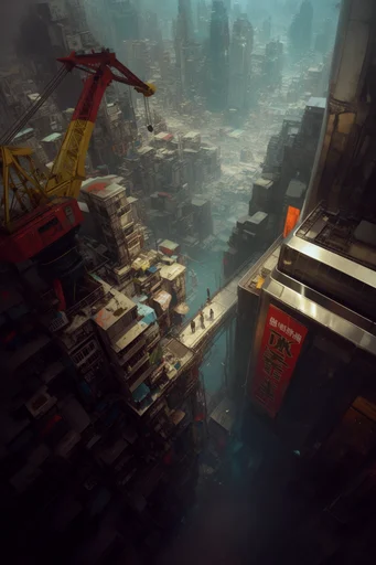 Monolithic Overgrown Futurism style reference image — monolithic industrial ruins