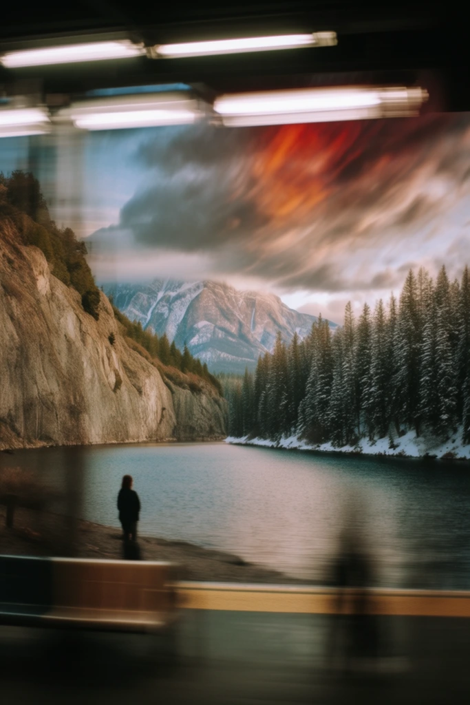 Cinematic Transit Melancholy style AI image example 2
