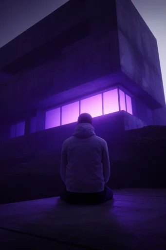 Monolithic Neon Minimalism style reference image — cinematic atmospheric fog