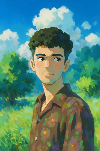 Nostalgic Ghibli Summer style reference image — painterly brushstrokes