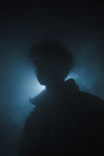 Cinematic Cyan Noir style reference image — stark silhouette