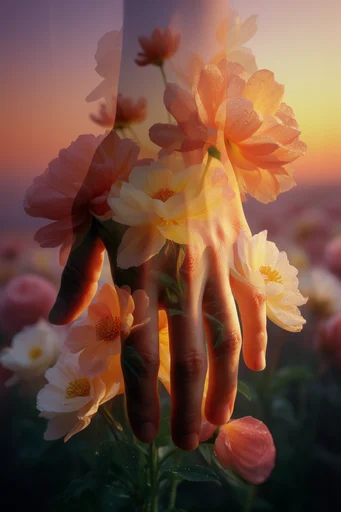 Dramatic Chiaroscuro Botanicals style reference image — translucent petals