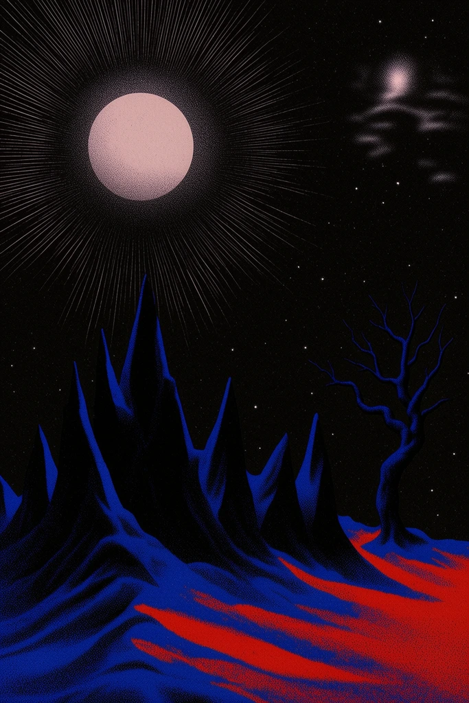 Nocturnal Esoteric Surrealism style AI image example 2