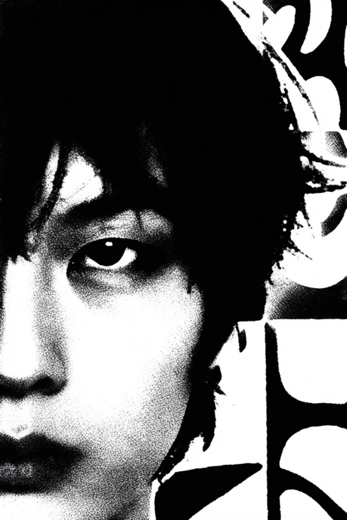Gritty Halftone Zinecore style AI image example 1