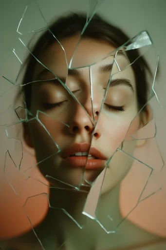 Surreal Deconstructed Portraiture style reference image — muted earth tones