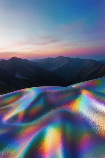 Iridescent Digital Distortion style reference image — chromatic aberration