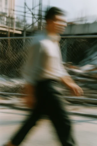 Kinetic Ghost Minimalism style reference image — intentional motion blur