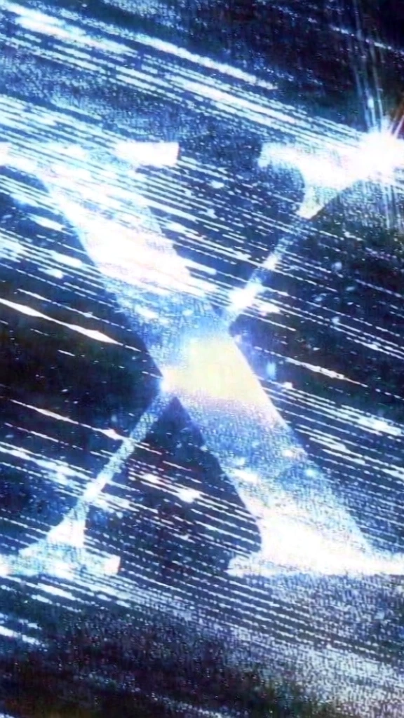 monolithic sans-serif letter x, overexposed radiant white luminescence, aggressive diagonal motion trails, long-exposure light streaks, visible crt scanlines, moiré patterns, digital artifacts, heavy chromatic aberration, low-fidelity 2000s tech aesthetic, high-contrast palette of deep navy and electric cyan, pixelated texture, grainy dithered shadows, frenetic energy, astral noise, cinematic blur, glowing center point, starburst diffraction.