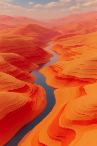 Graphic Surrealist Topography style reference image — topographic linework