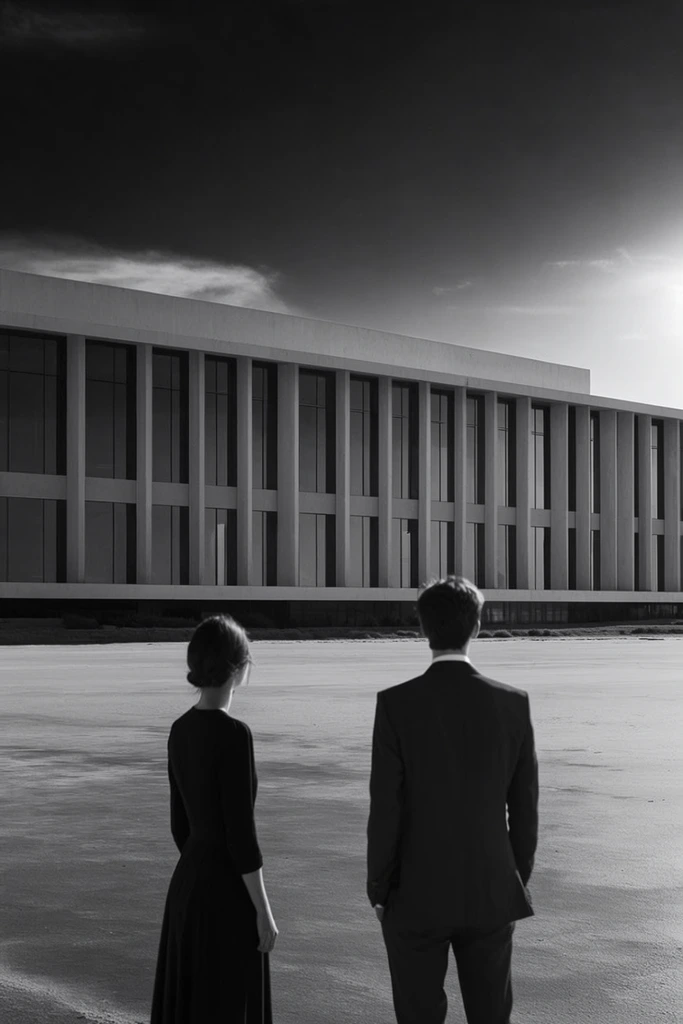 Stark Monochromatic Geometry style AI image example 2
