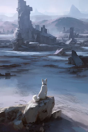 Ethereal Monumental Dreamscapes style reference image — melancholic mood
