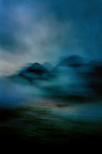 Cinematic Motion Impressionism style reference image — heavy film grain