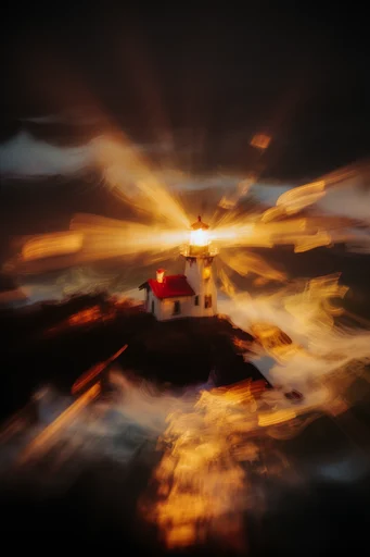 Kinetic Amber Nocturne style reference image — kinetic light trails