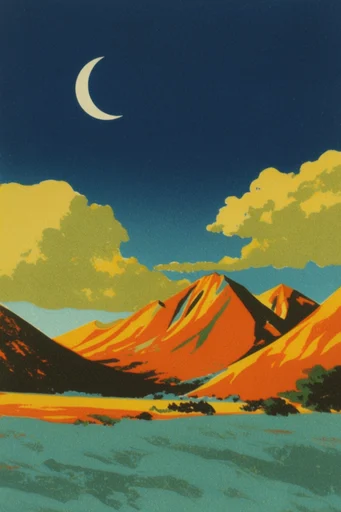 Graphic Serigraph Nostalgia style reference image — risograph print style