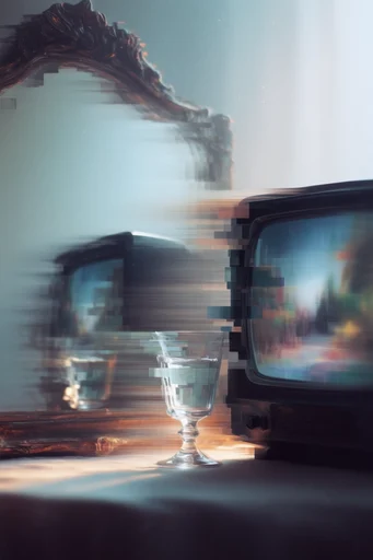 Surreal Digital Deformation style reference image — pixel sorting
