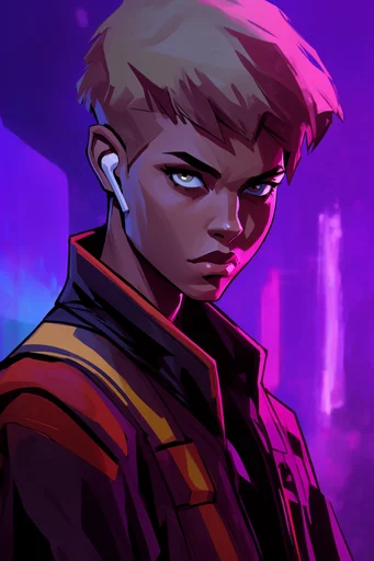 Neon Synthwave Graphic Noir moodboard — generate AI images in this style