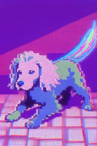 Hyper-Saturated Glitch Nostalgia style reference image — retro digital aesthetic