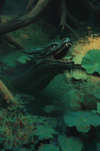 Digital Chlorophyll Glitch style reference image — organic glitch art