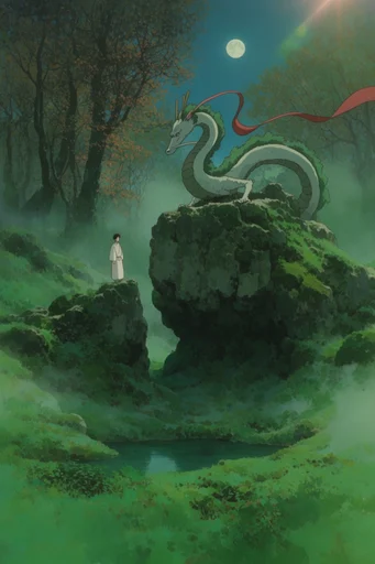 Nostalgic Ghibli Verdancy style reference image — dappled sunlight