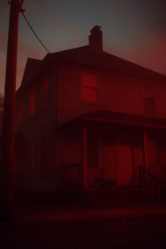 Cinematic Crimson Noir style AI image example 4