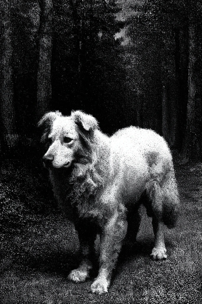 Monochrome Analog Void style AI image example 3