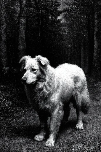Monochrome Analog Void style AI image example 3