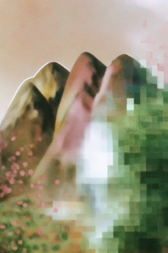Digital Modernist Collage style reference image — pixelated collage