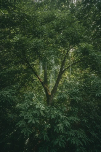 Surreal Verdant Geometry style reference image — deep forest green