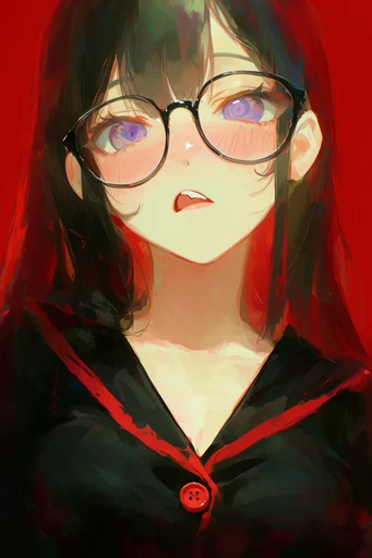 Bold Crimson Anime Art style reference image — expressive character design