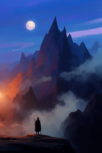 Celestial Solitude Landscapes style reference image — painterly digital art