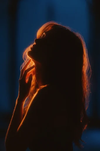 Luminous Nocturnal Silhouette style reference image — analog film grain