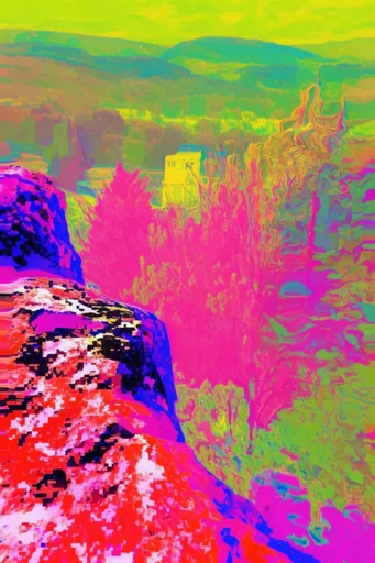 Neon Glitch Thermalism style reference image — acid glitch art