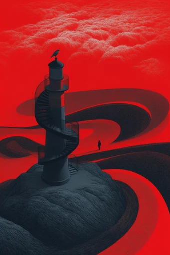 Graphic Surrealist Topography style reference image — rhythmic contour patterns