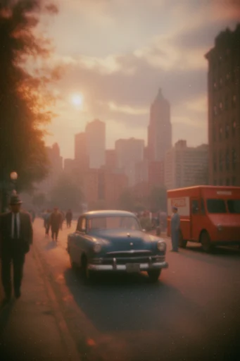 Dreamy Amber Retro style reference image — vintage 35mm film