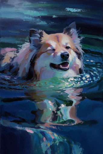 Sculptural Aquatic Impressionism style reference image — dappled atmospheric light