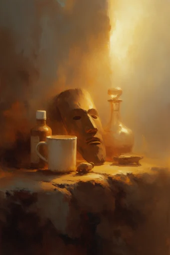 Amber Atmospheric Grandeur style reference image — atmospheric amber haze