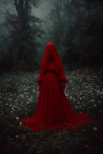 Crimson Gothic Noir style reference image — atmospheric fog