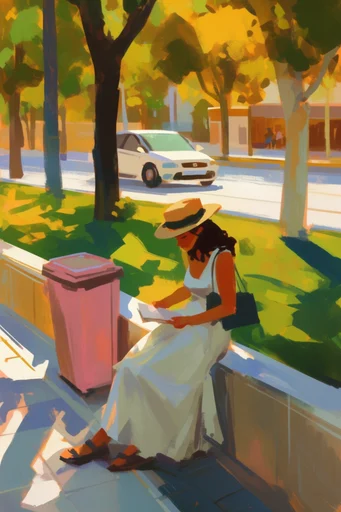 Sun-Drenched Gouache Vignettes style reference image — digital gouache style
