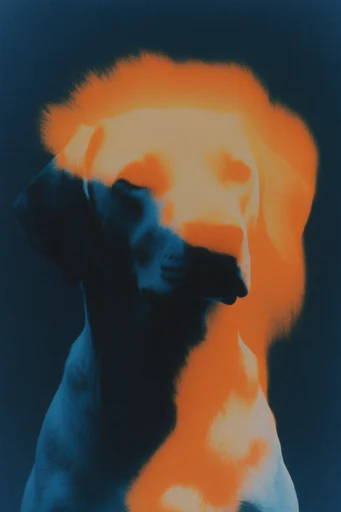 Thermal Noir Surrealism style reference image — minimalist negative space
