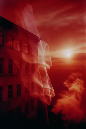 Nocturnal Crimson Grain style reference image — stark silhouette