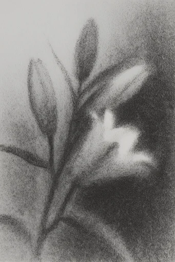 Atmospheric Monochromatic Noir style reference image — charcoal texture
