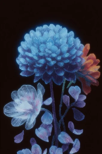 Luminous Digital Retrocore style reference image — digital pointillism