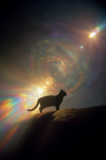 Spectral Cosmic Dreamscape style reference image — cosmic silhouette