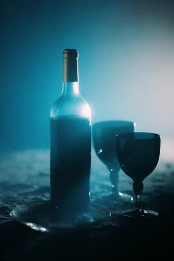 Cinematic Cyan Noir style reference image — volumetric backlighting