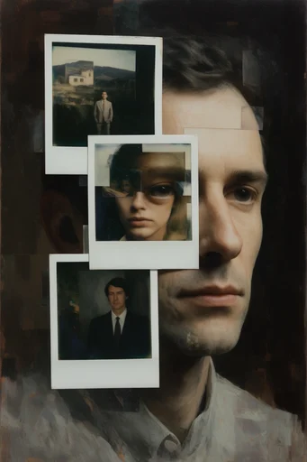 Antiquarian Surrealist Collage style reference image — classical art fragments