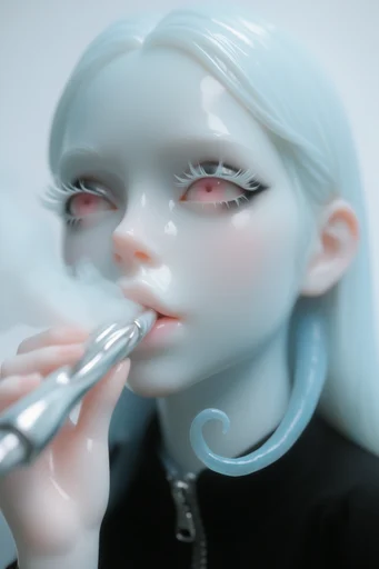 Ethereal Cybernetic Surrealism style reference image — iridescent liquid chrome