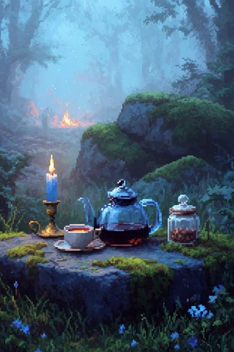 Atmospheric Pixel Nostalgia style reference image — atmospheric lighting