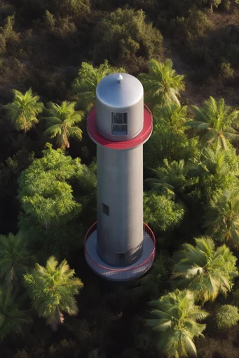 Biophilic Aerial Surrealism style reference image — dramatic long shadows