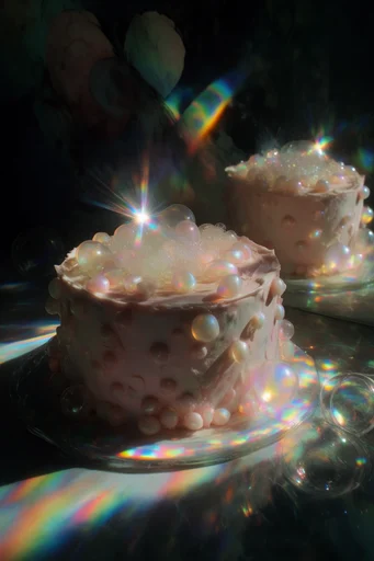Prismatic Cosmic Noir style reference image — iridescent rim lighting