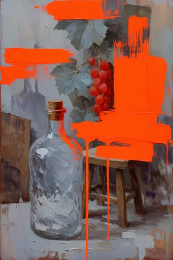 Neon Impasto Expressionism style reference image — fluorescent neon accents